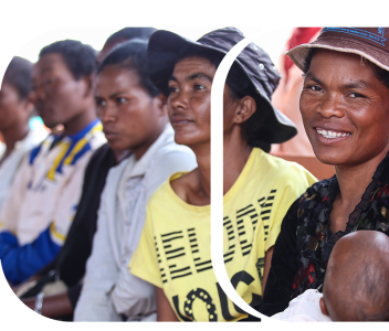 Smiling group of community people