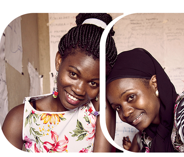2 community women smiling